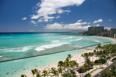 Mere udsigt fra Aston Waikiki Beach Hotel, Honolulu, O'ahu, Hawaii