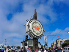 Skiltet ved Fishermans Wharf, San Francisco, Californien, USA