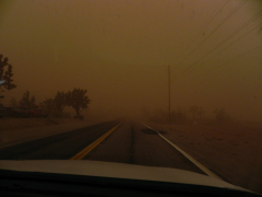Sandstorm under opsejling på tilbage til Las Vegas