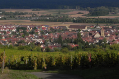 Eguisheim, set fra Husseren-les-Châteaux, Alsace, Frankrig