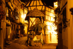 Eguisheim by night, Alsace, Frankrig
