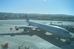 Suk, hjemad mod København med SAS. Vi hader at forlade San Francisco.