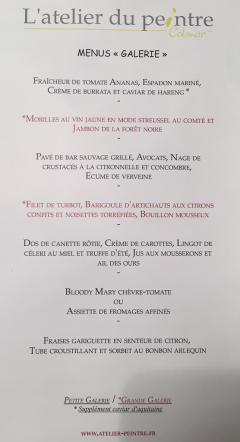 Middag på l'Atalier du Peintre i hjertet af Colmar, som altid en fantastisk oplevelse.