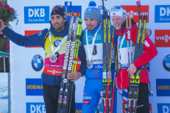 Anton Shipulin (sikkert dopet), Martin Fourcade & Johannes Thingnes Bø på podiet