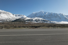På vej mod Mammoth Lakes, det bliver koldere og koldere.