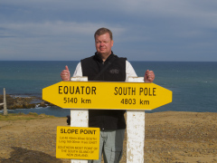 Det sydligste punkt på sydøen, Slope Point, South Island, New Zealand