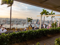 Udsigt fra toppen af Marina Bay Sands, Singapore