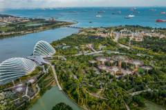 Udsigt fra toppen af Marina Bay Sands, Singapore