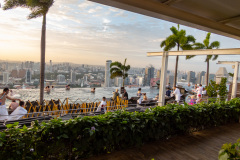 Udsigt fra toppen af Marina Bay Sands, Singapore