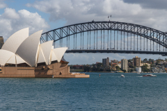 Operahuset og Sydney Harbour Bridge, Sydney, New South Wales, Australien