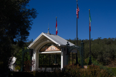 Pavillionen fra Michael Corleones bryllup i den første Godfather film på Francis Ford Coppola Winery i Napa Valley, USA