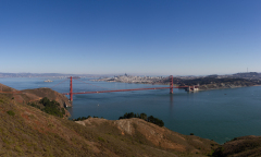 Udsigt fra Marin Headlands til Golden Gate, San Francisco, USA