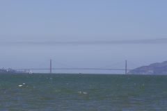 Udsigt til Golden Gate fra César E. Chávez Park ved Berkeley Marina, Berkeley, USA