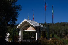 Pavillionen fra Michael Corleones bryllup i den første Godfather film på Francis Ford Coppola Winery i Napa Valley, USA