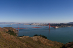 Udsigt fra Marin Headlands til Golden Gate, San Francisco, USA