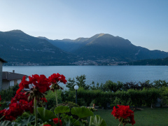 Udsigt fra terassen ho Hotel Helvetia, Lezzeno, Como, Italien