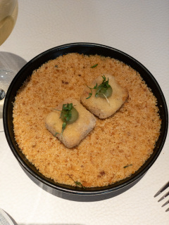 Frokost på L'Atalier du Peintre, Colmar, Alsace, Frankrig