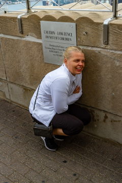 En kølig morgen på 86. etage af Empire State Building, New York, USA