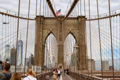 Vandretur over Brooklyn Bridge, New York, USA