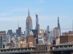 Vandretur over Brooklyn Bridge, New York, USA