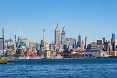Manhattan set fra Liberty State Park, New Jersey, USA