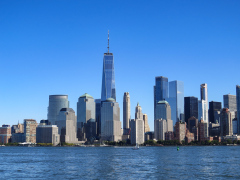 Manhattan set fra Liberty State Park, New Jersey, USA