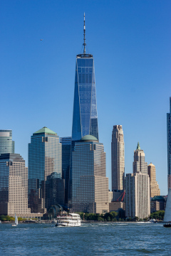 Manhattan set fra Liberty State Park, New Jersey, USA