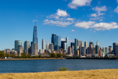 Manhattan set fra Liberty State Park, New Jersey, USA