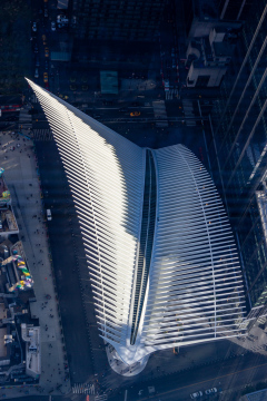 World Trade Center Terminal set fra toppen af One World Trade Center, New York, USA