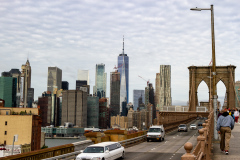 Vandretur over Brooklyn Bridge, New York, USA