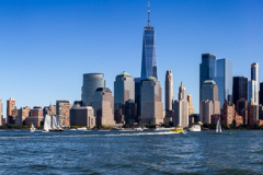 Manhattan set fra Liberty State Park, New Jersey, USA