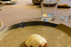 Middag på Da Francesco i Cherasco, Piemonte, Italien. Wauw, de smukkeste lokaler vi har spist i til dato, med vægmalerier fra helt tilbage til 1772. Og maden var også fantastisk.