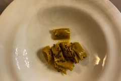Middag på Da Francesco i Cherasco, Piemonte, Italien. Wauw, de smukkeste lokaler vi har spist i til dato, med vægmalerier fra helt tilbage til 1772. Og maden var også fantastisk.