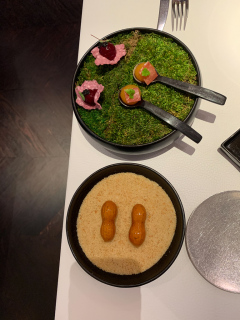 Frokost på vores stamrestaurant L'Atalier du Peintre i Colmar, Alsace, Frankrig