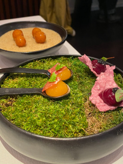Frokost på vores stamrestaurant L'Atalier du Peintre i Colmar, Alsace, Frankrig
