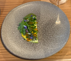 Middag på L'Alchemille i Kayserberg, Alsace, Frankrig.