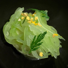 Middag på L'Alchemille i Kayserberg, Alsace, Frankrig.