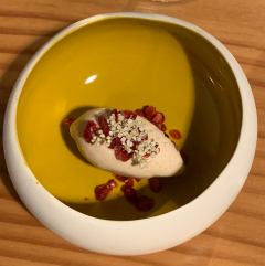 Middag på L'Alchemille i Kayserberg, Alsace, Frankrig.