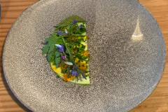 Middag på L'Alchemille i Kayserberg, Alsace, Frankrig.