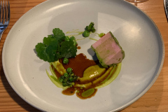 Middag på L'Alchemille i Kayserberg, Alsace, Frankrig.