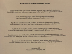 Aftenens menu på Formel B