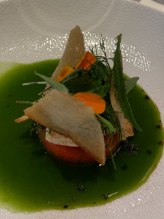 Frokost på vores favorit 1 stjernede Michelinrestaurant i L'Atalier du Peintre i Colmar, Alsace. Sublimt niveau til priser der ikke burde kunne lade sig gøre.